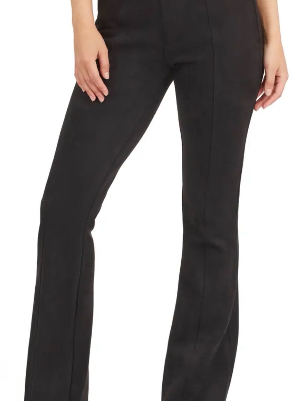SPANX Black Faux Suede Flare Pants